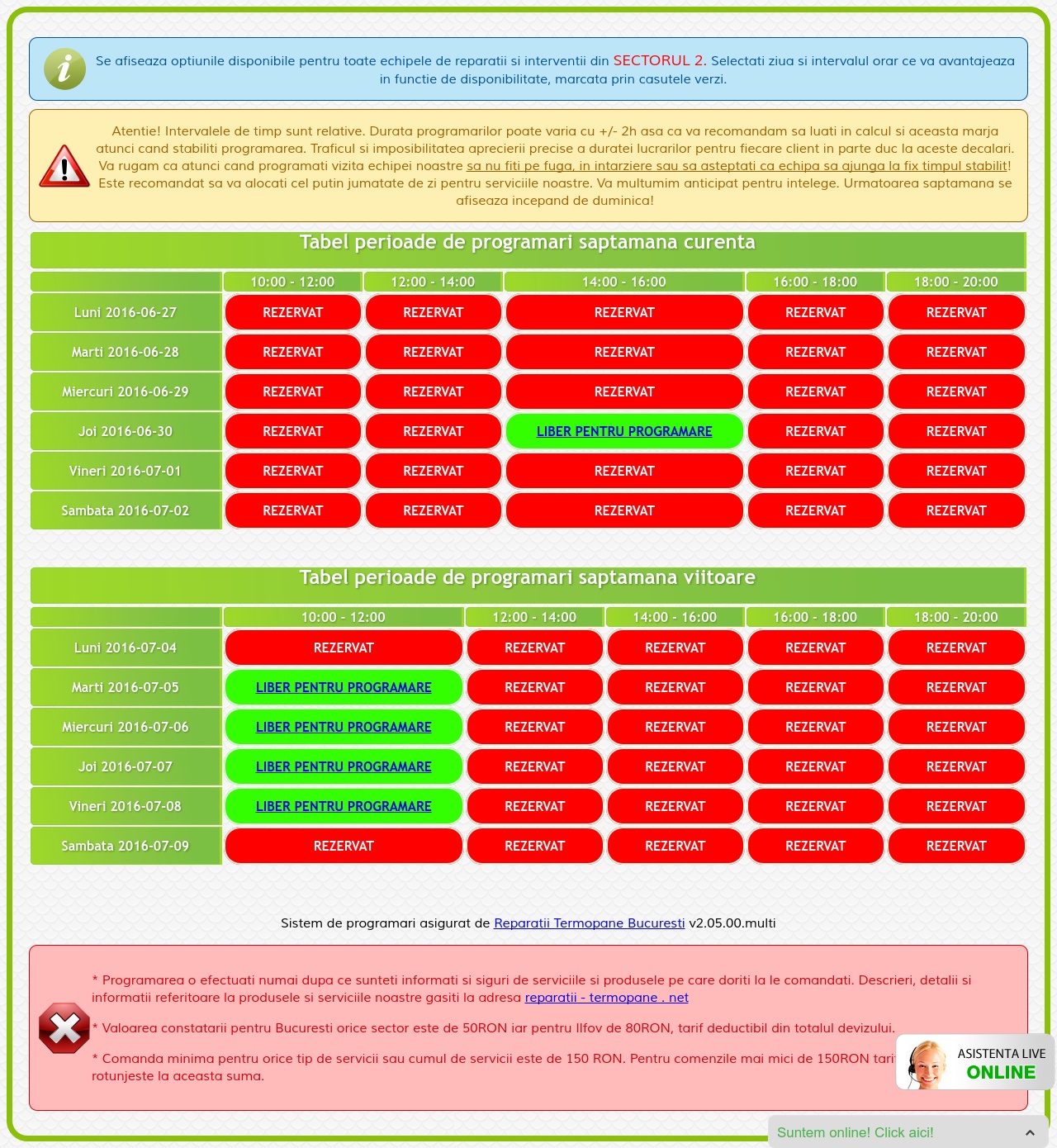 Sistemul de programari reparatii termopane